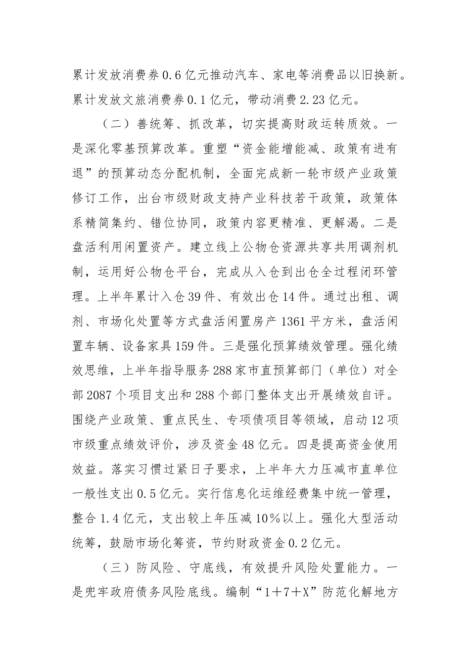X市财政局2024年上半年工作总结及下半年工作打算.docx_第2页