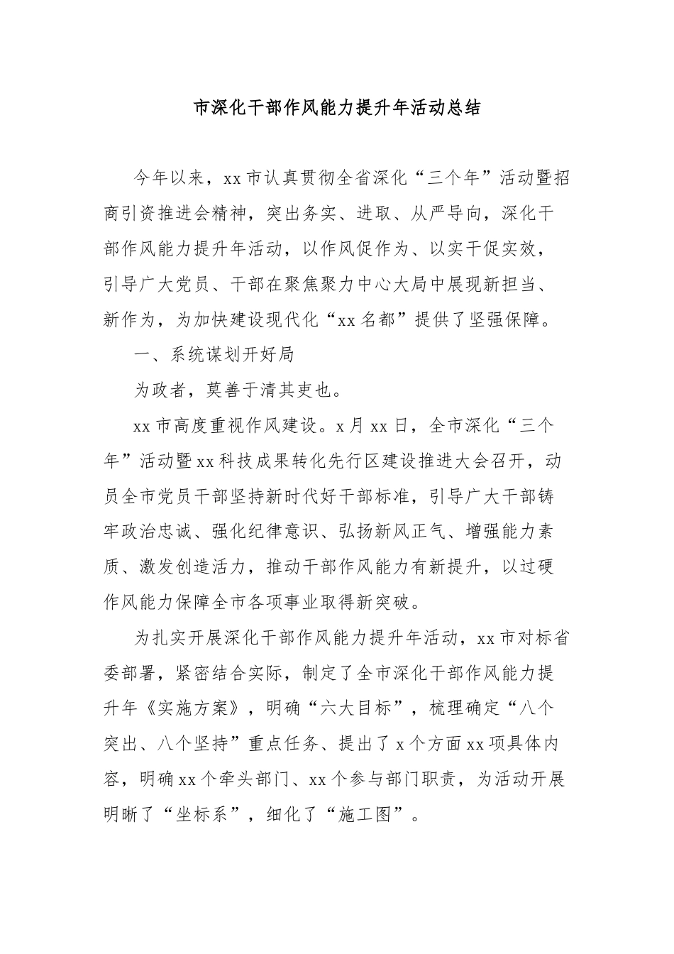 市深化干部作风能力提升年活动总结.docx_第1页