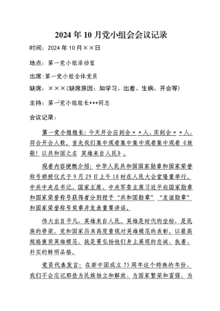 2024年10月党小组会会议记录.pdf